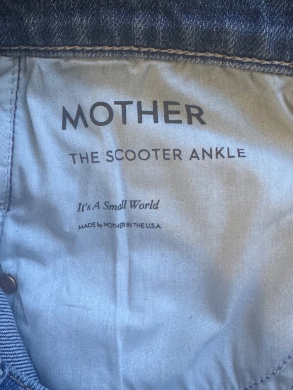 MOTHER The Scooter High Rise Ankle Bootcut Jeans It's A Small World Size 27 - Picture 14 of 16